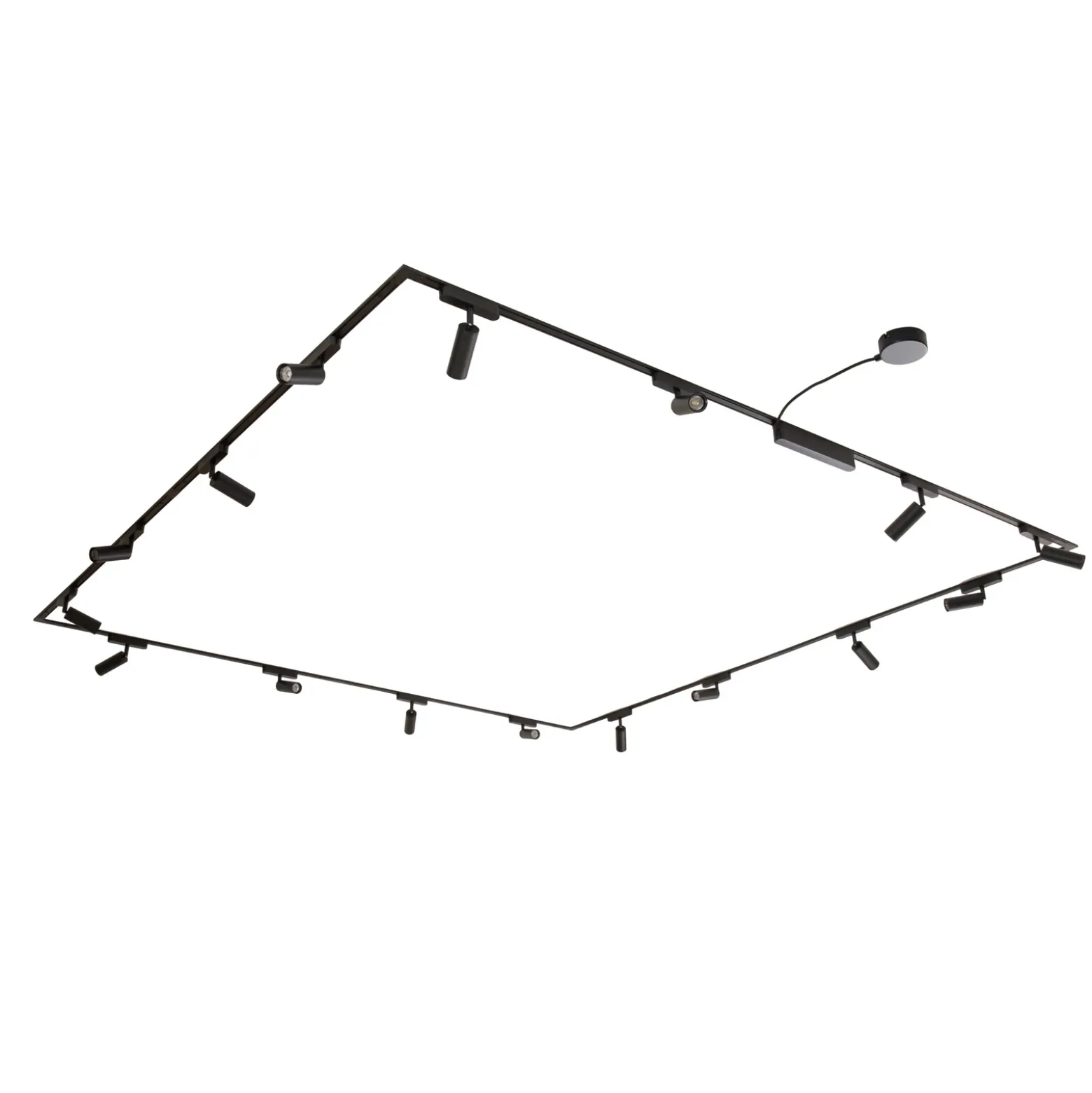 Sistema de riel 48 V Lumaro focos 16-flg. negro Ø4cm atenuable