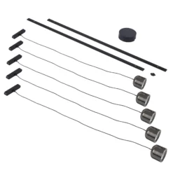 Sistema de riel 48 V Lumaro, pendular, cilindro, 5 luces, negro