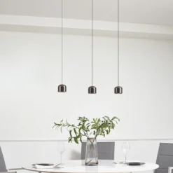 Sistema de riel 48 V Lumaro, pendular, cilindro, 3 luces, negro