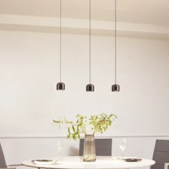 Sistema de riel 48 V Lumaro, pendular, cilindro, 3 luces, negro