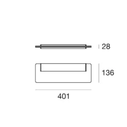 Skinny aplique de pared LED, blanco, aluminio, PMMA, arriba/abajo