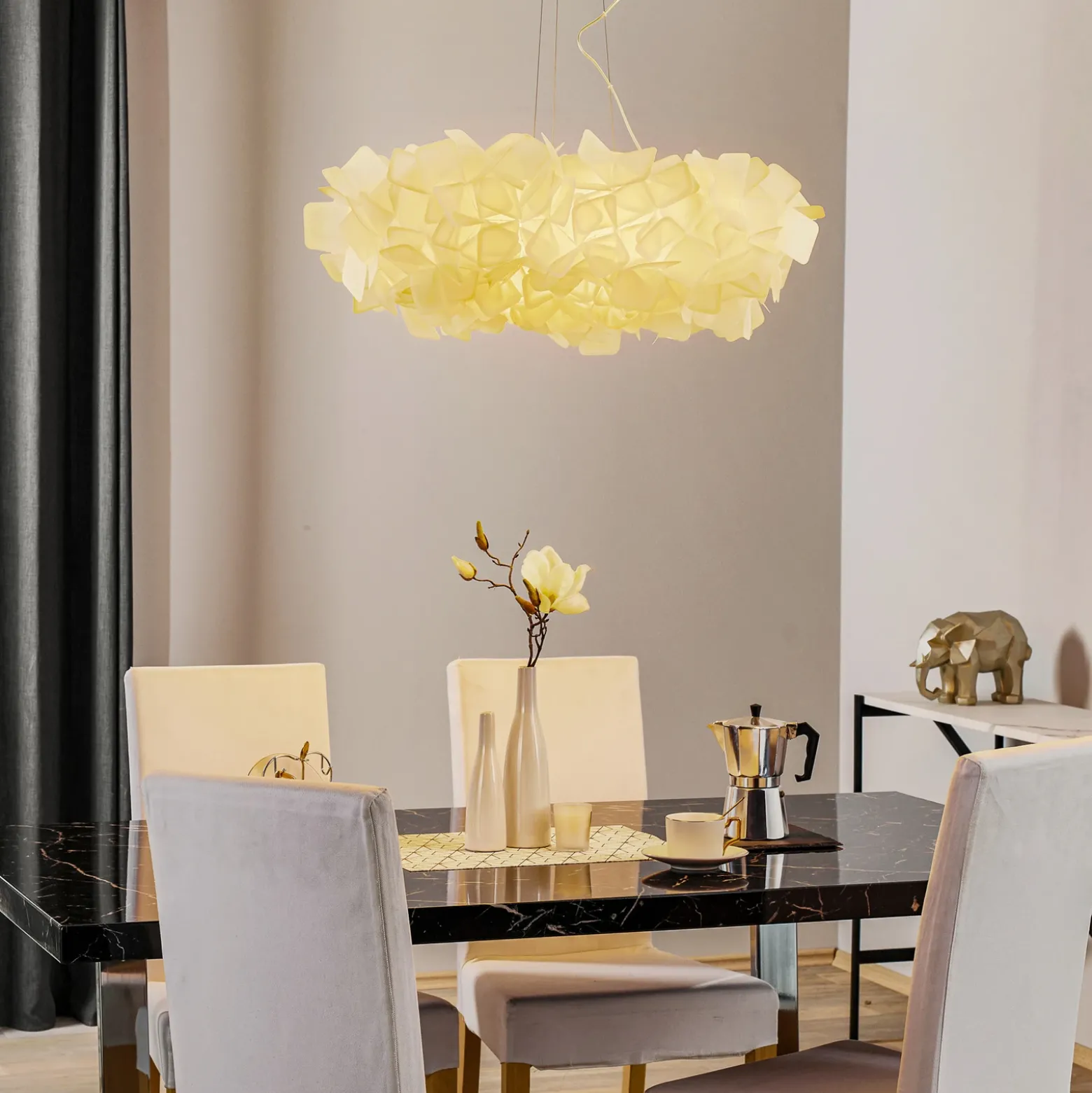 Slamp Clizia lámpara colgante, Ø 78 cm, blanco