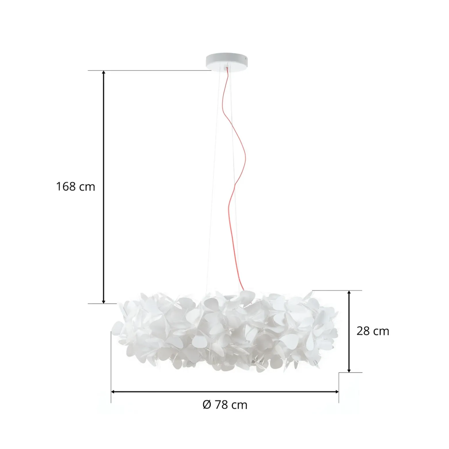 Slamp lámpara colgante Clizia Mama Non Mama, Ø78cm, blanco/rojo