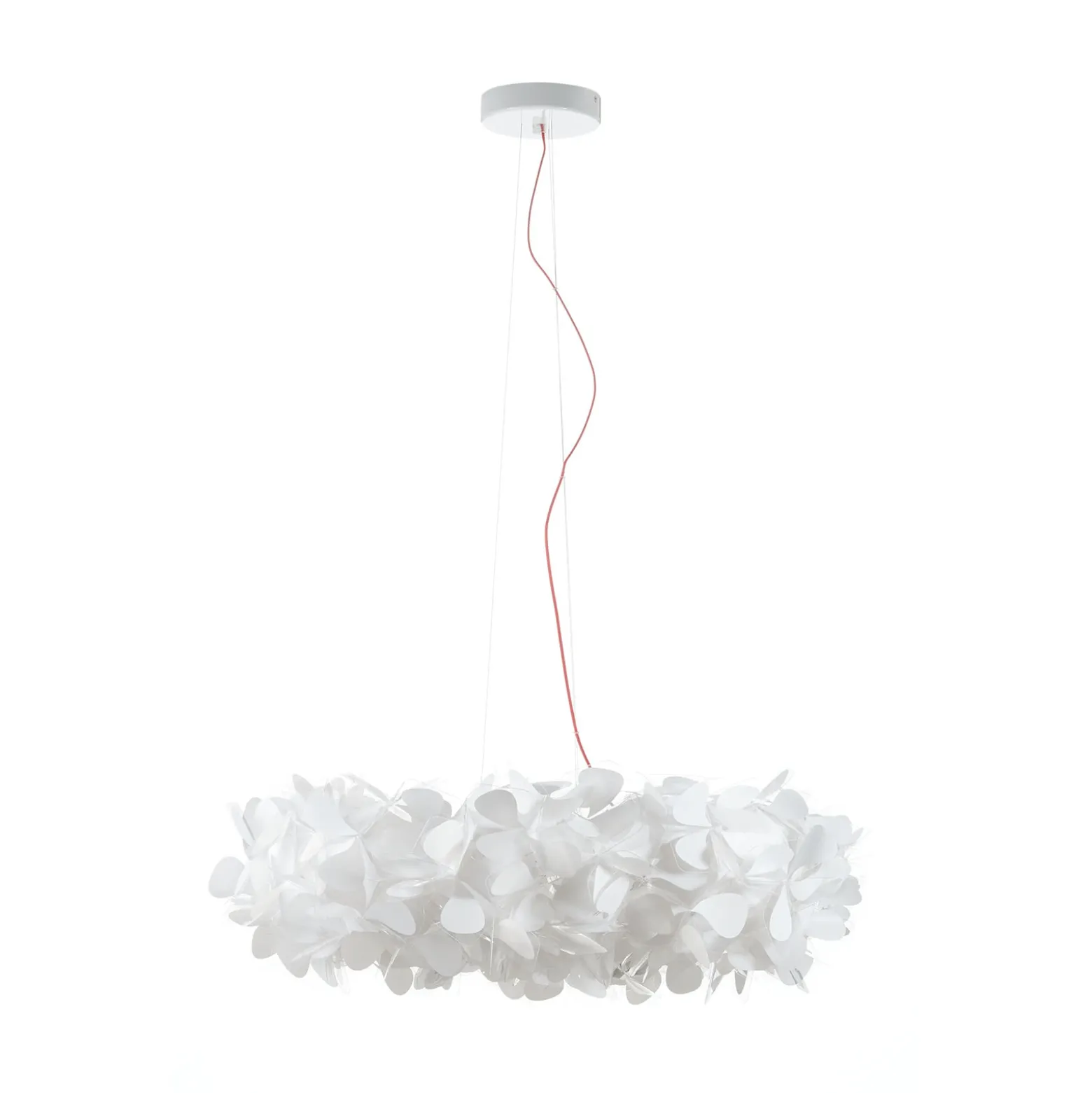 Slamp lámpara colgante Clizia Mama Non Mama, Ø78cm, blanco/rojo