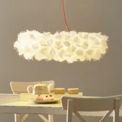 Slamp lámpara colgante Clizia Mama Non Mama, Ø78cm, blanco/rojo