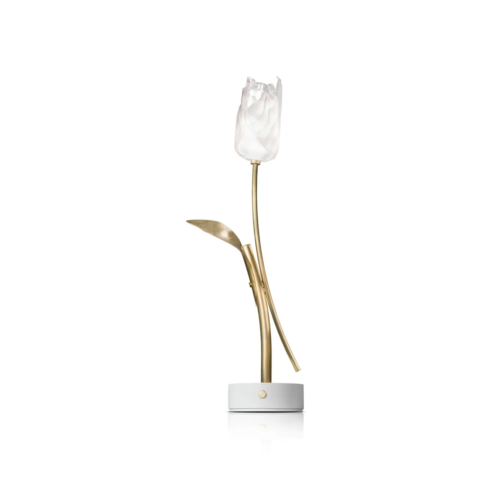 Slamp Lámpara de mesa LED recargable Tulip, base blanca