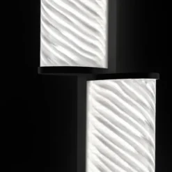 Slamp Lámpara de pie LED Modula twisted, plisada, negra