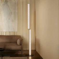 Slamp Lámpara de pie LED Modula twisted, plisada, negra