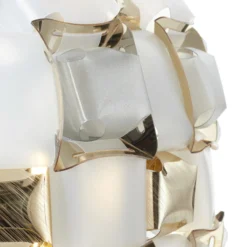 Slamp Mida aplique, 32x32 cm, dorado/blanco