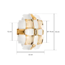 Slamp Mida aplique, 32x32 cm, dorado/blanco
