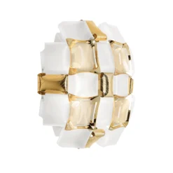 Slamp Mida aplique, 32x32 cm, dorado/blanco