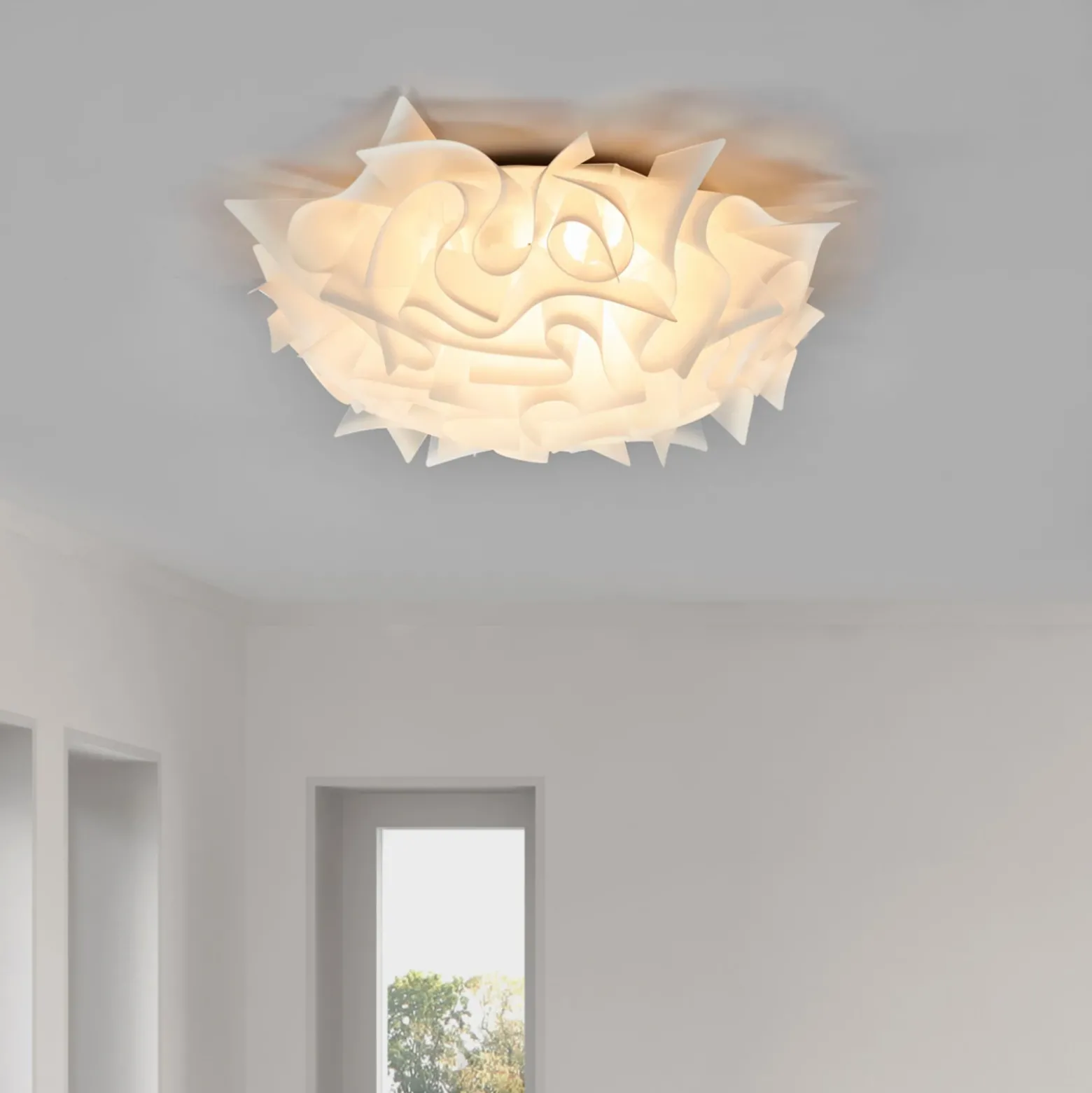 Slamp Veli - lámpara de techo, diseño, Ø53cm, opal