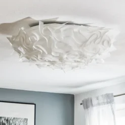 Slamp Veli plafón de diseño, Ø 78 cm, opalino