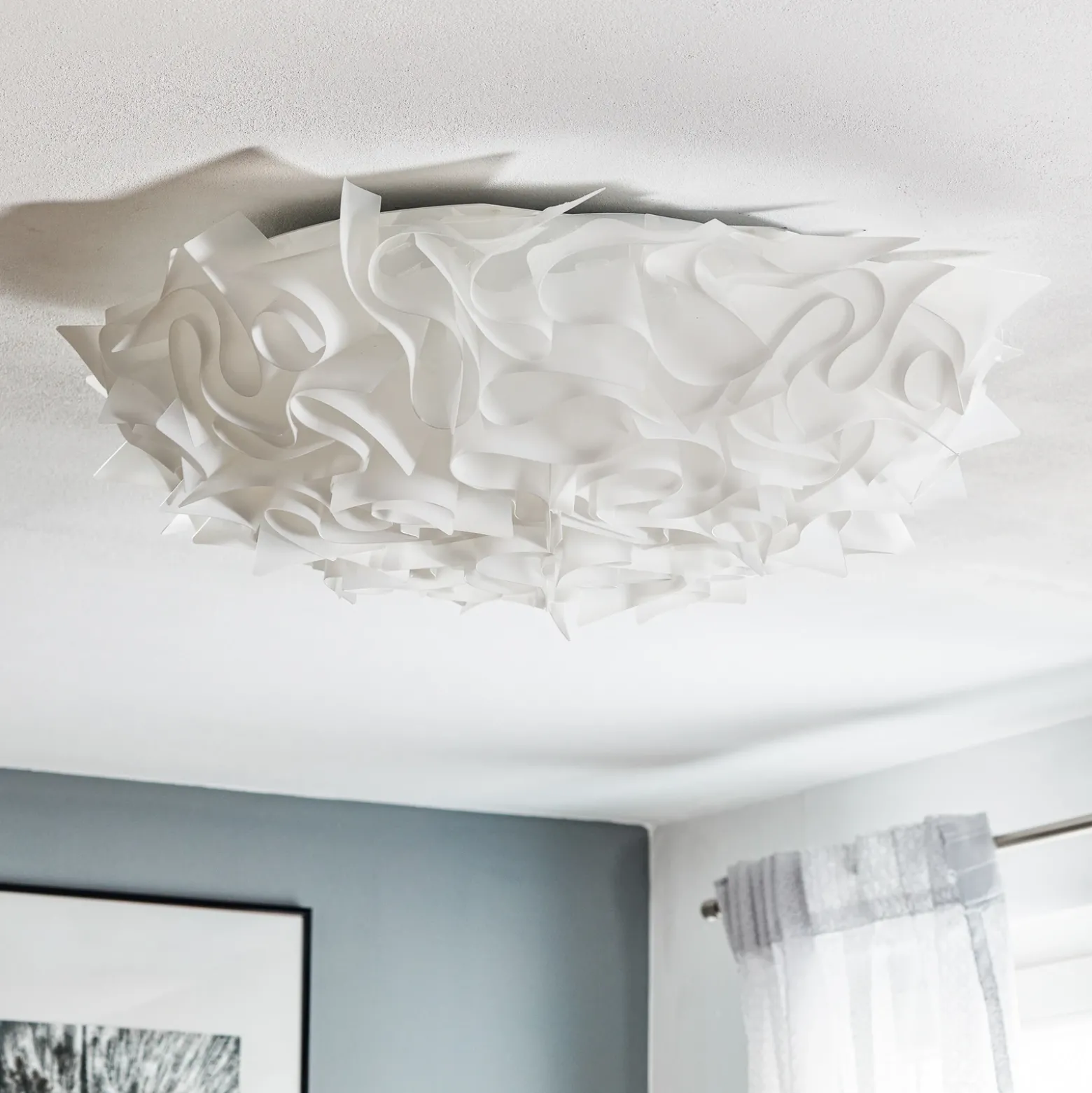 Slamp Veli plafón de diseño, Ø 78 cm, opalino