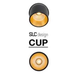 SLC Cup downlight empotrada LED negro/oro 2.700K