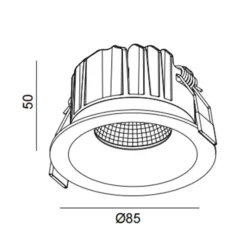 SLC Downlight LED empotrable OnePro Soft, blanco, 3.000 K, aluminio