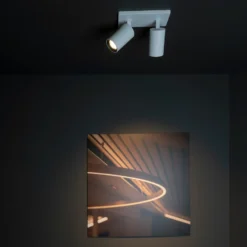 SLC Foco empotrable LED ART, 2 luces, blanco, 3.000 K, aluminio