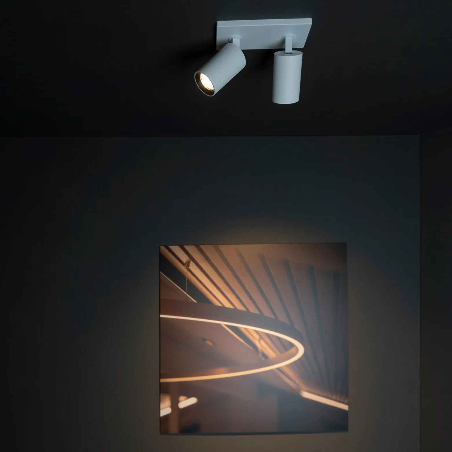 SLC Foco empotrable LED ART, 2 luces, blanco, 3.000 K, aluminio