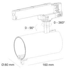 SLC foco LED Meta Pro AI doble sensor, blanco, riel trifásico