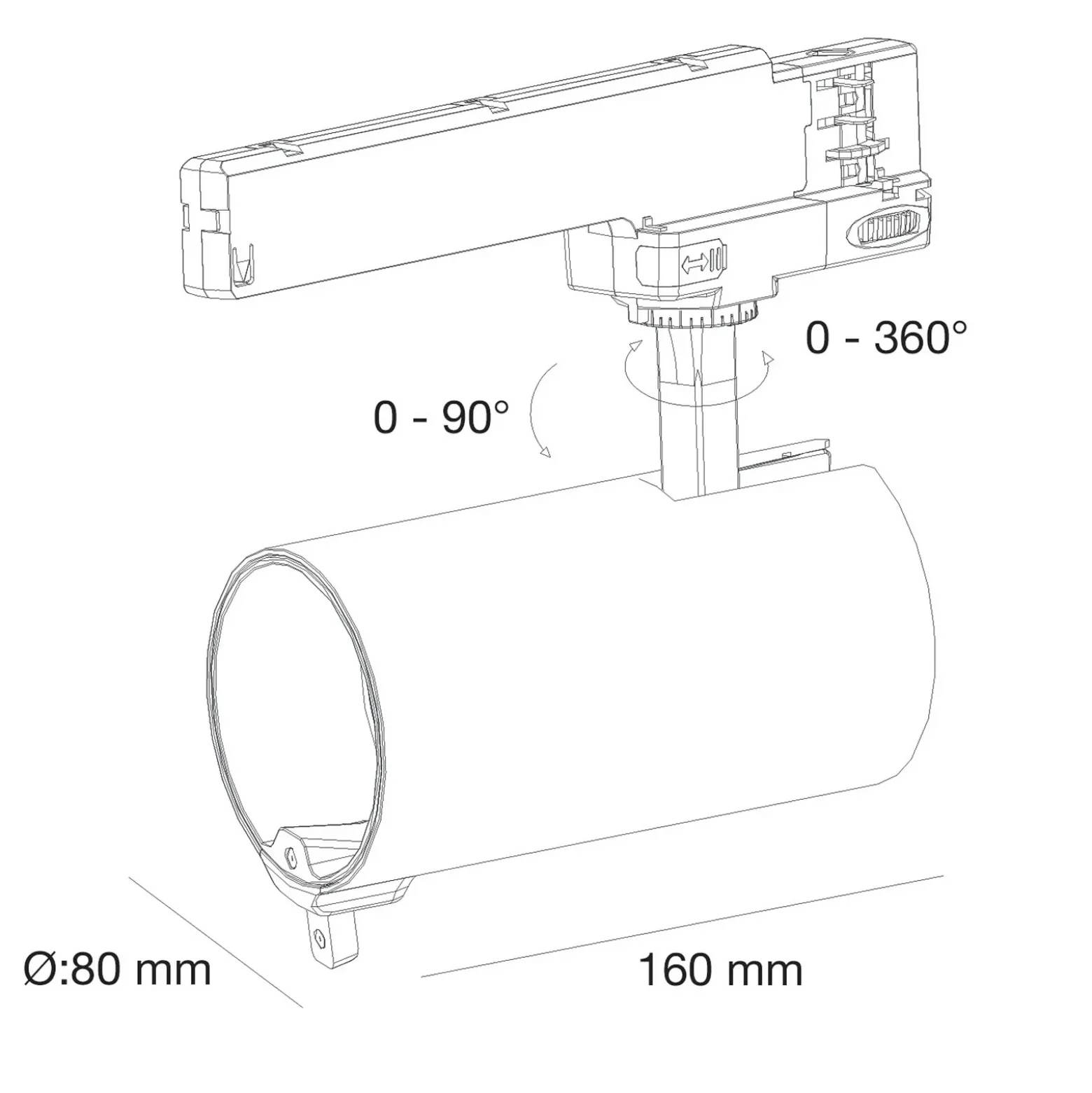 SLC foco LED Meta Pro AI doble sensor, blanco, riel trifásico