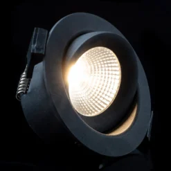 SLC One 360° Lámpara empotrable LED negra 2.700K