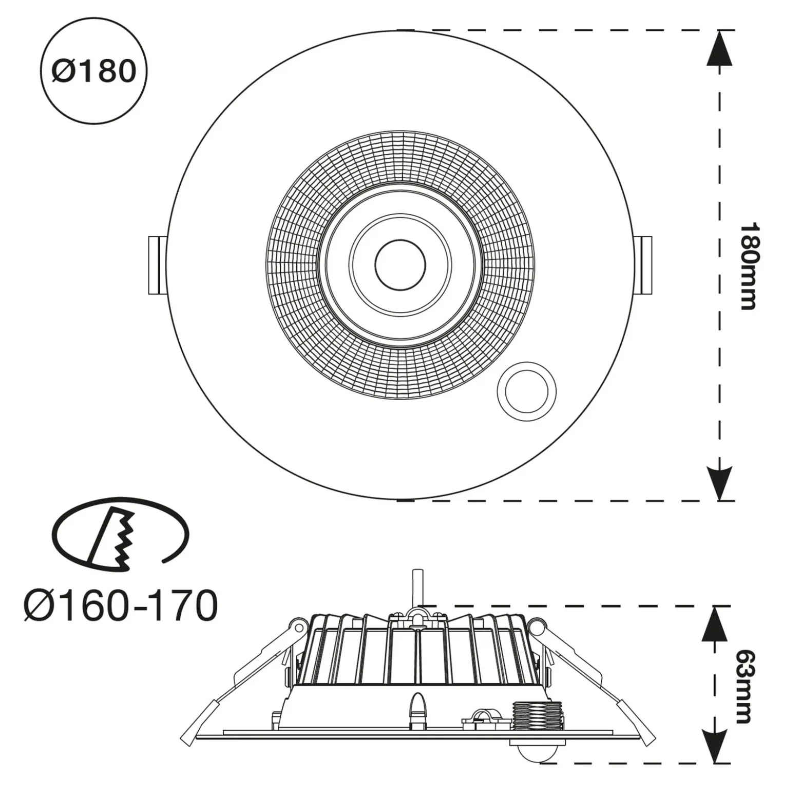 SLC Shift downlight LED Ø 18cm blanco con sensor