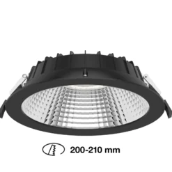 SLC Shift foco empotrado LED Ø 22,8cm CCT, negro