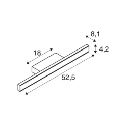 SLV Aplique LED para baño One Linear, 52 cm, blanco, metal, CCT