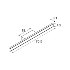 SLV aplique LED para baño One Linear, 70 cm, color latón