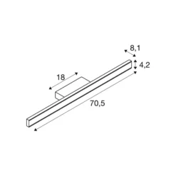 SLV Aplique LED para baño One Linear, 70 cm, blanco, metal, CCT