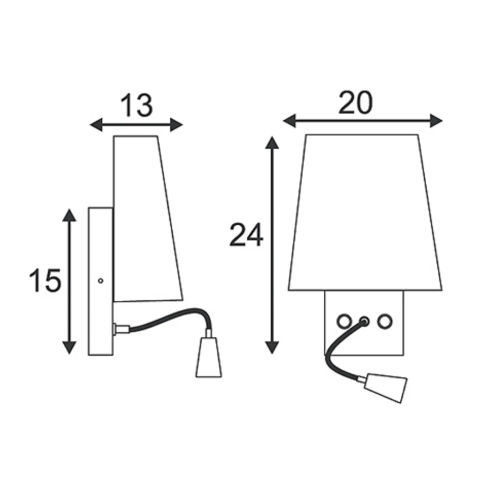 SLV Coupa aplique de pared con brazo de lectura LED