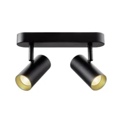 SLV Downlight Noblo, negro, atenuable a cálido, longitud 24 cm