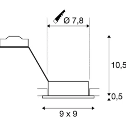 SLV foco empotrado New Tria 1 GU10, aluminio