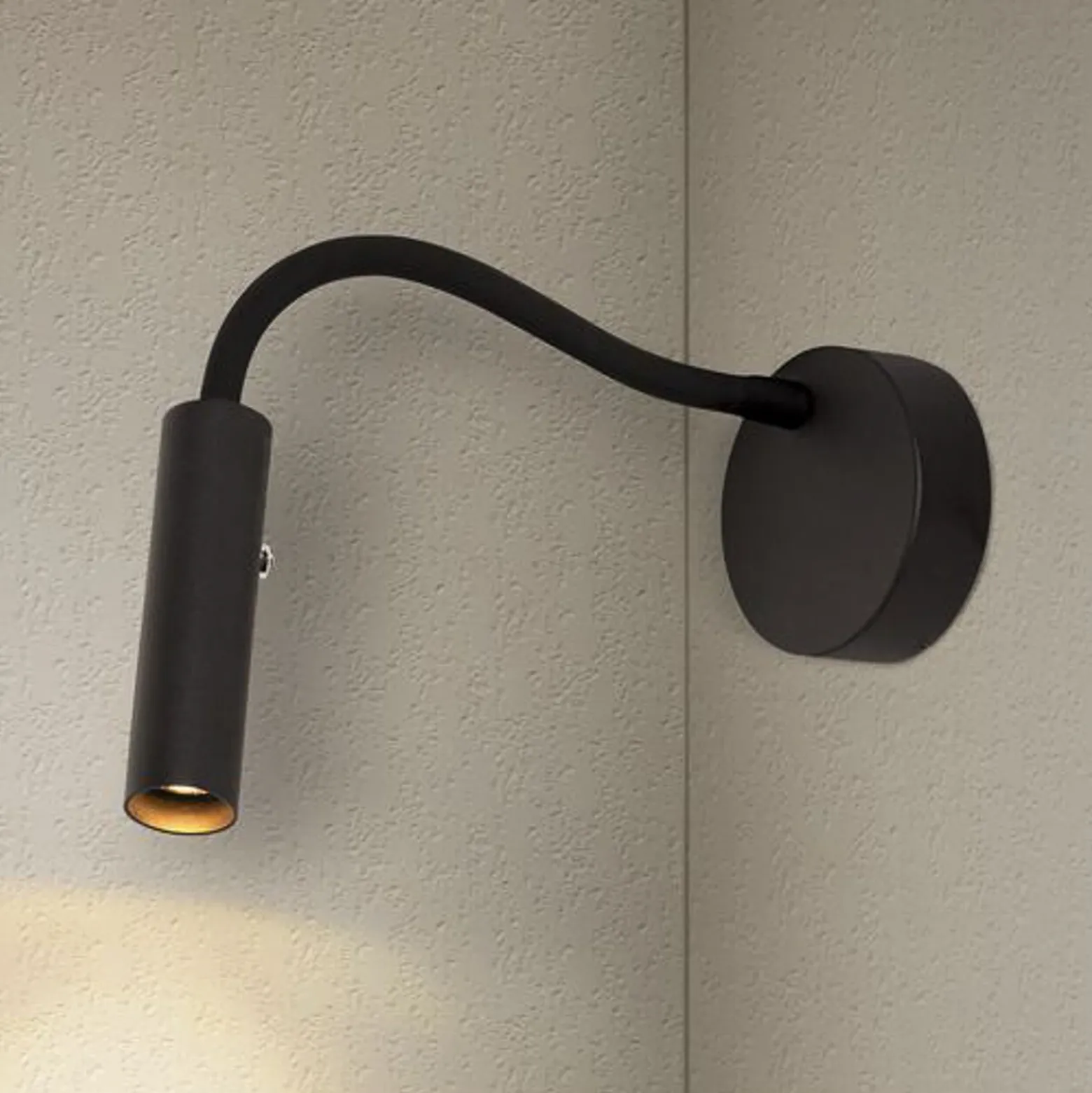 SLV Karpo Goose aplique de pared LED, atenuable, negro