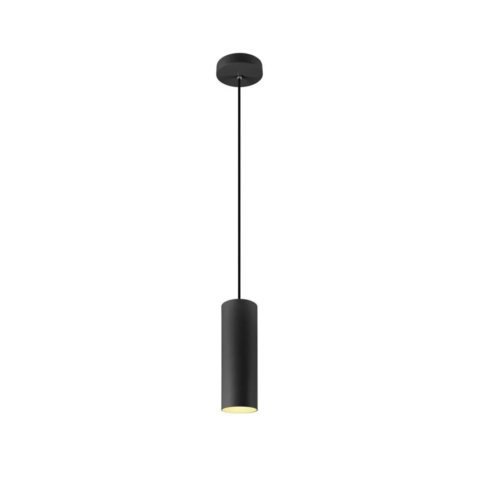 SLV Lámpara colgante Enola, negro mate, Ø 10 cm, metal
