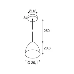 SLV Lámpara colgante Para Cone, Ø 30 cm color cobre/blanco