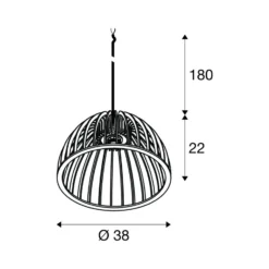 SLV Lámpara colgante Wud, madera clara, Ø 38 cm, madera