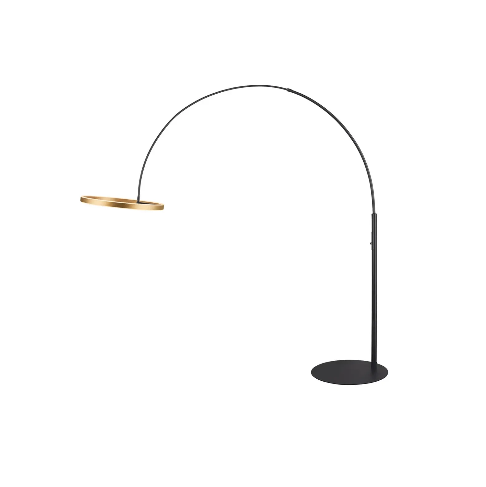 SLV Lámpara de pie LED One Bow FL, negro/latón, acero
