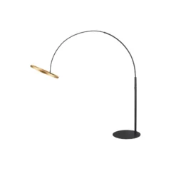 SLV Lámpara de pie LED One Bow FL, negro/latón, acero