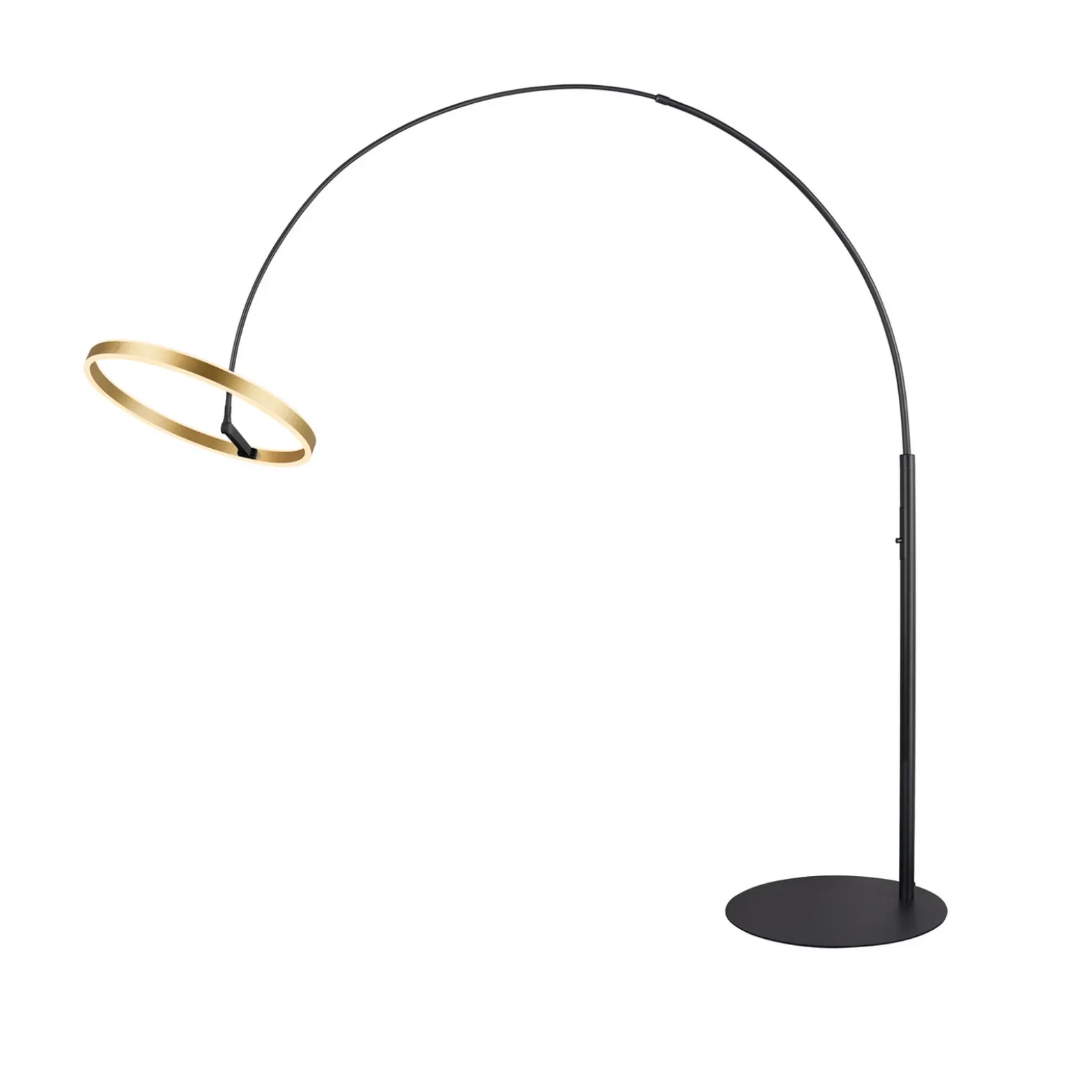 SLV Lámpara de pie LED One Bow FL, negro/latón, acero
