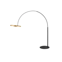 SLV Lámpara de pie LED One Bow FL, negro/latón, acero