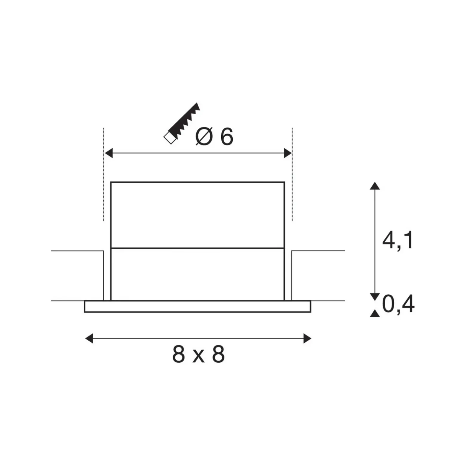 SLV Lámpara empotrable LED Patta-I, blanca, aluminio, longitud 8 cm
