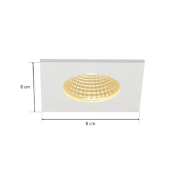 SLV Lámpara empotrable LED Patta-I, blanca, aluminio, longitud 8 cm