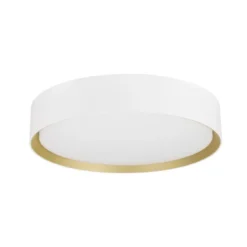 SLV Lámpara LED de techo Decona, Ø 30 cm, blanco/dorado, metal