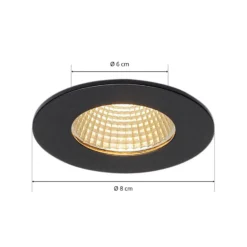 SLV Patta-I Lámpara empotrable LED, redonda, negro mate