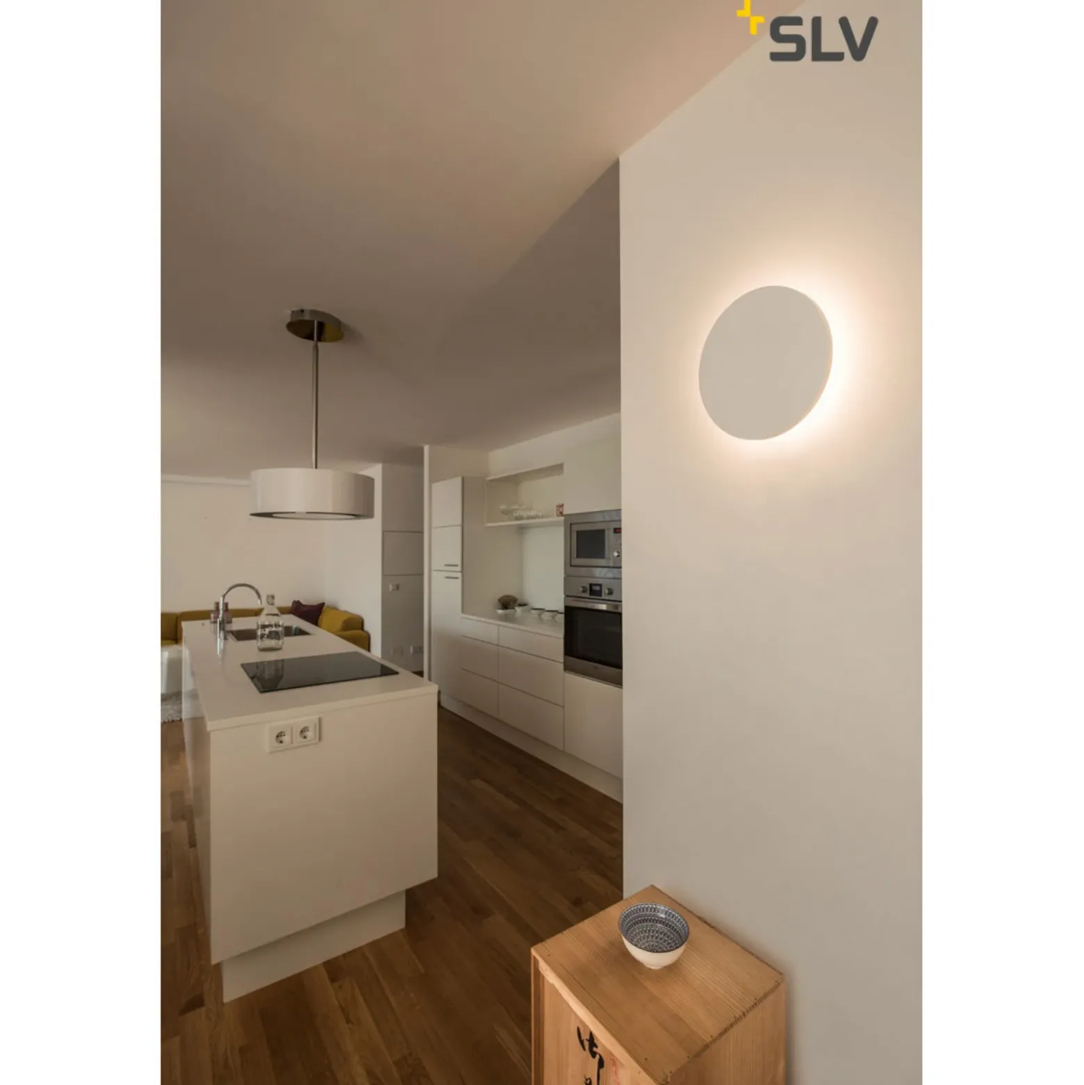 SLV Plastra Aplique de pared LED de escayola, redondo