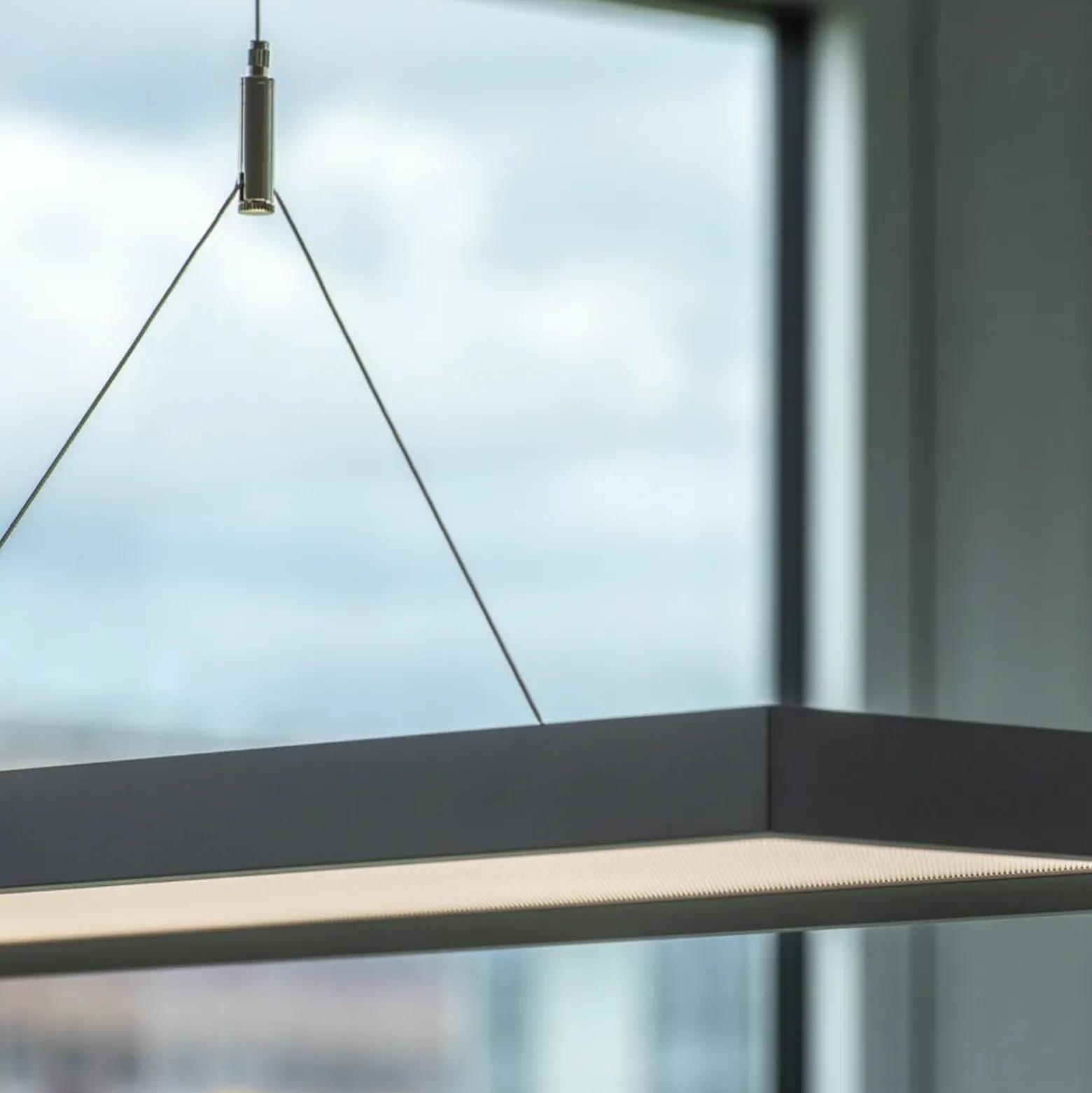 SLV Worklight Lámpara colgante LED de oficina, negra