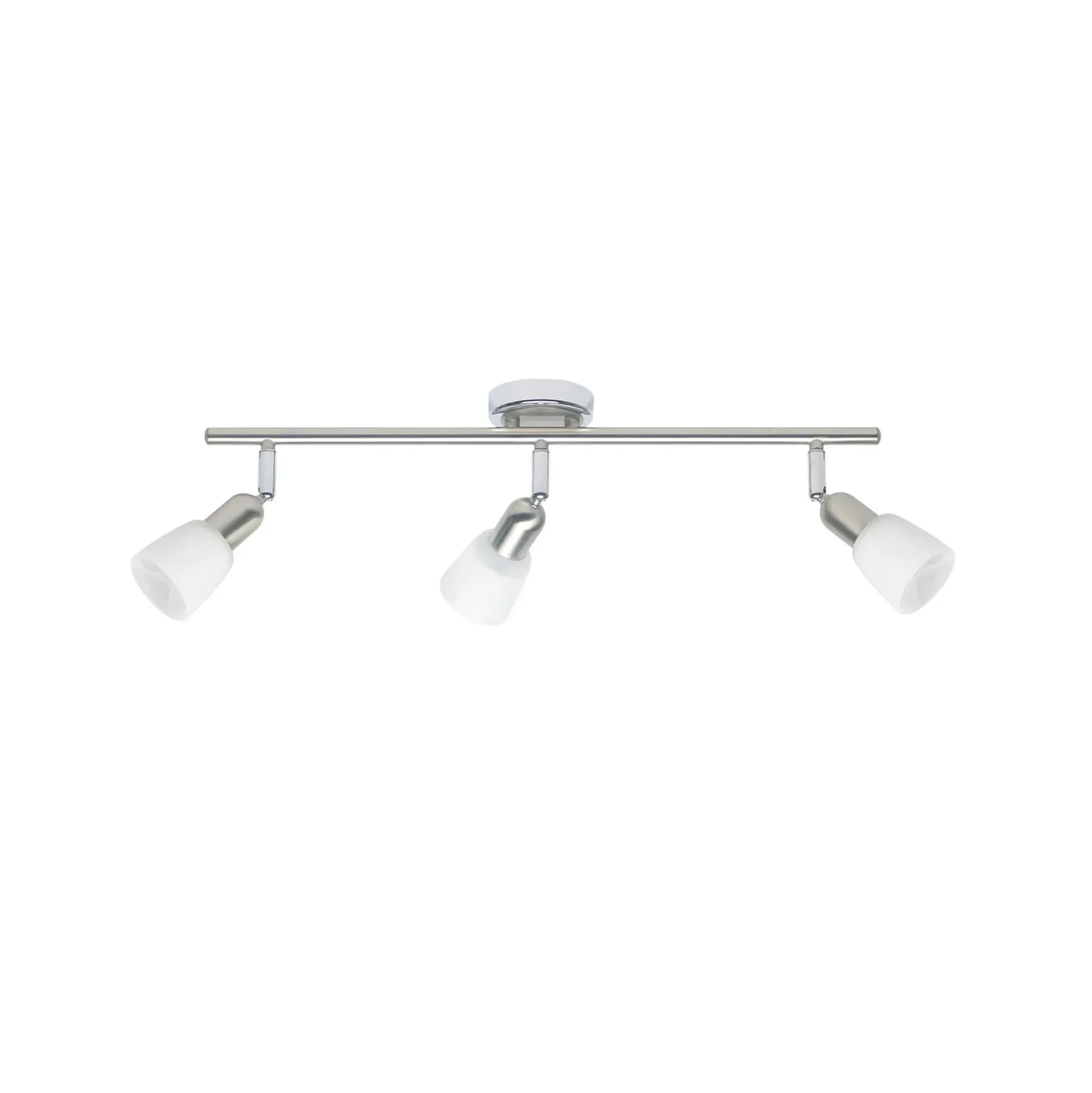 Sofia downlight de techo, hierro/cromo/blanco, longitud 57 cm, 3 luces.