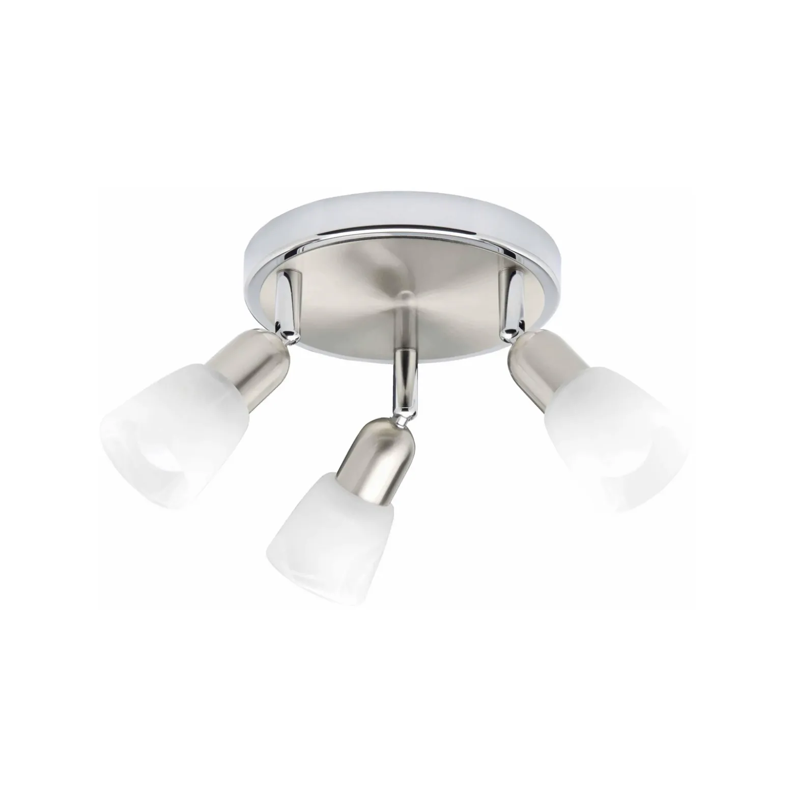 Sofia downlight de techo, hierro/cromo/blanco, Ø 20 cm, 3 luces.