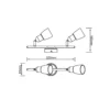 Sofia downlight de techo, hierro/cromo/blanco, longitud 33 cm, 2 luces.